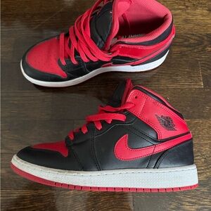 Nike Black and Red High-Top Sneakers